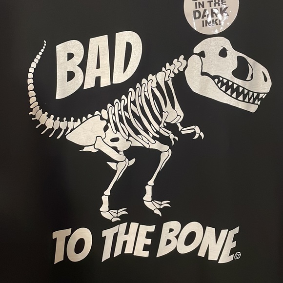 Disney Goodie Two Sleeves Glow in The Dark Bad to the Bone Dinosaur T-shirt - Picture 6 of 12